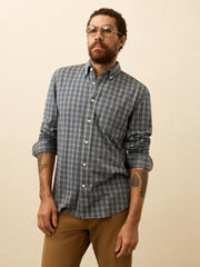 Coastline Knit Shirt - Ocean Grey Check