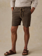 Essential Linen Short (6.5") - Island Brown Stripe