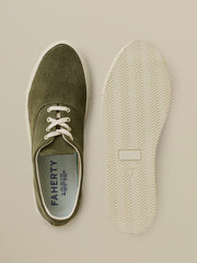 Faherty X Opie Way Deck Sneaker - Olive