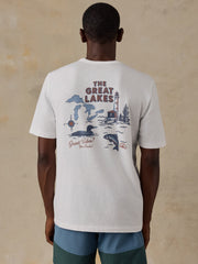 Faherty x Parks Project Great Lakes Short-Sleeve Sunwashed Regenerative Tee - White