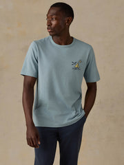 Faherty x Parks Project Channel Islands Short-Sleeve Sunwashed Regenerative Tee - Hull Teal