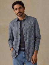 Coastline Knit Shirt - Blue Grey Gingham