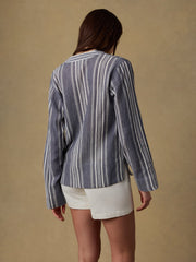 Dune Cotton Gauze Harbor Top - Sea Breeze Stripe