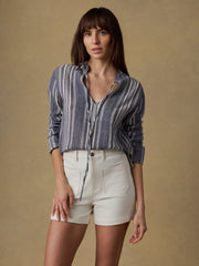 Dune Cotton Gauze Harbor Top - Sea Breeze Stripe