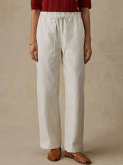 Cotton Twill Drawstring Pant - Egret