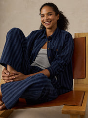 Cotton Hemp Utility Pant - Indigo Wharf Stripe