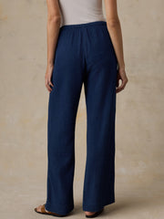 Dune Cotton Gauze Laidback Pant - Dark Indigo Wash