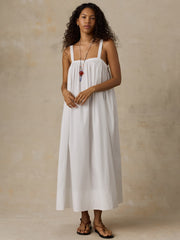 Coastal Poplin Emmy Dress - White