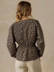 Coastal Poplin Faye Top - Night Bloom