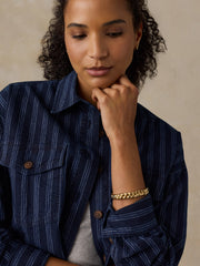 Cotton Hemp Overshirt - Indigo Wharf Stripe
