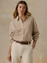Coastal Poplin Relaxed Shirt - Drift Sand Stripe