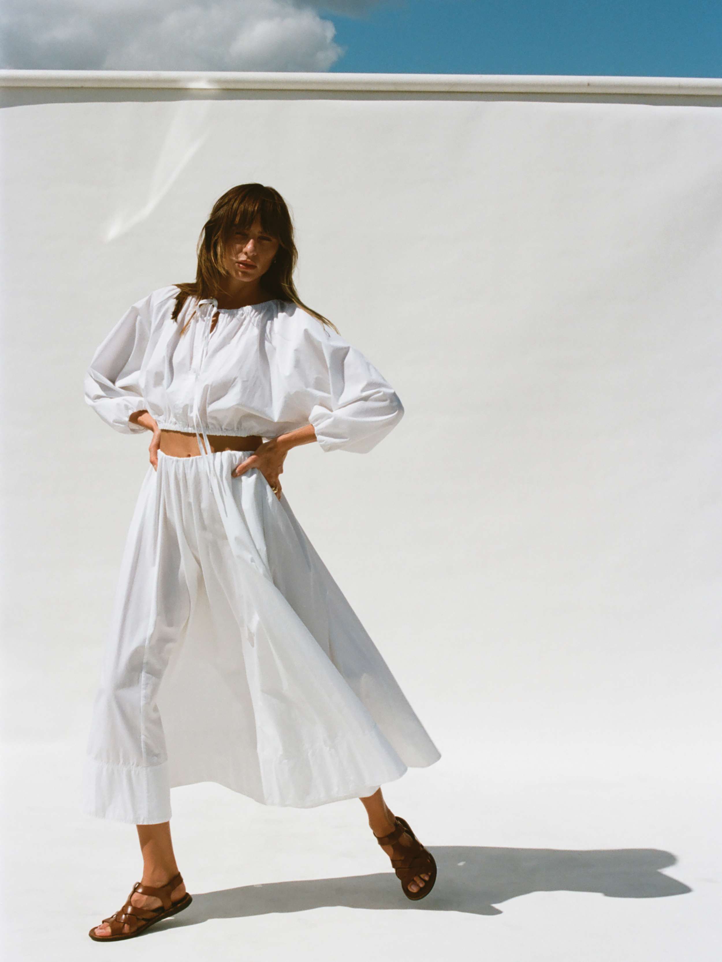 Coastal Poplin Nera Skirt - White