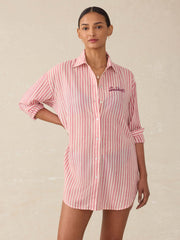 Arizona State University Haze Shirtdress - Rose Watercolor Stripe