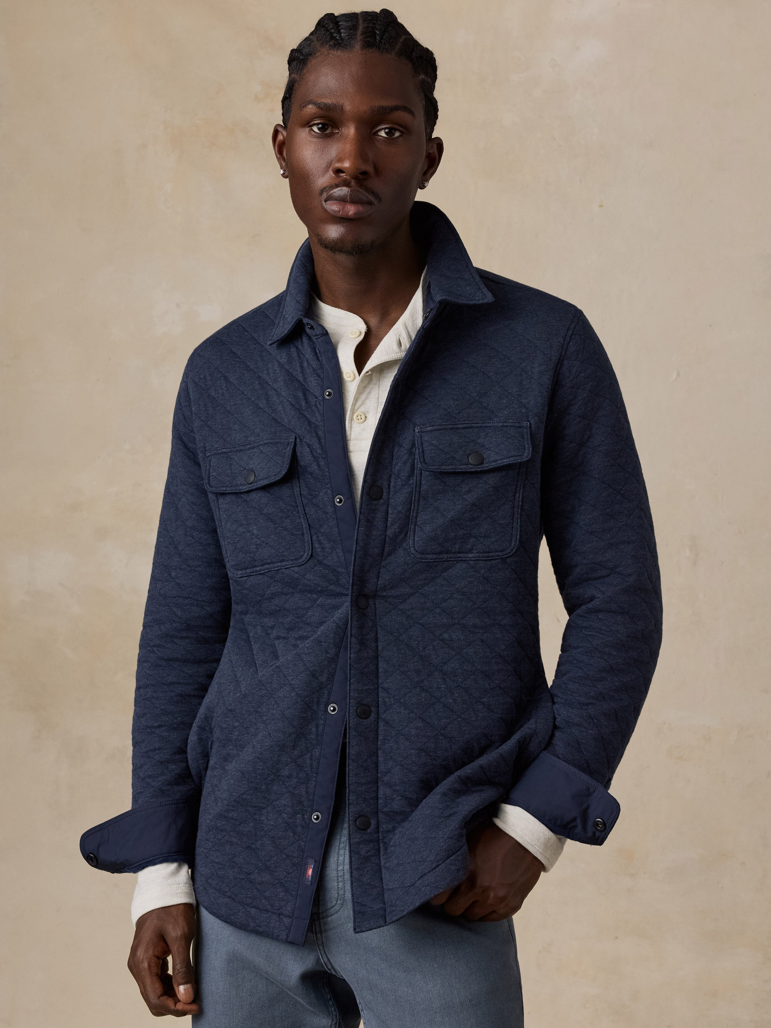 Epic Quilted Fleece CPO - Navy Melange