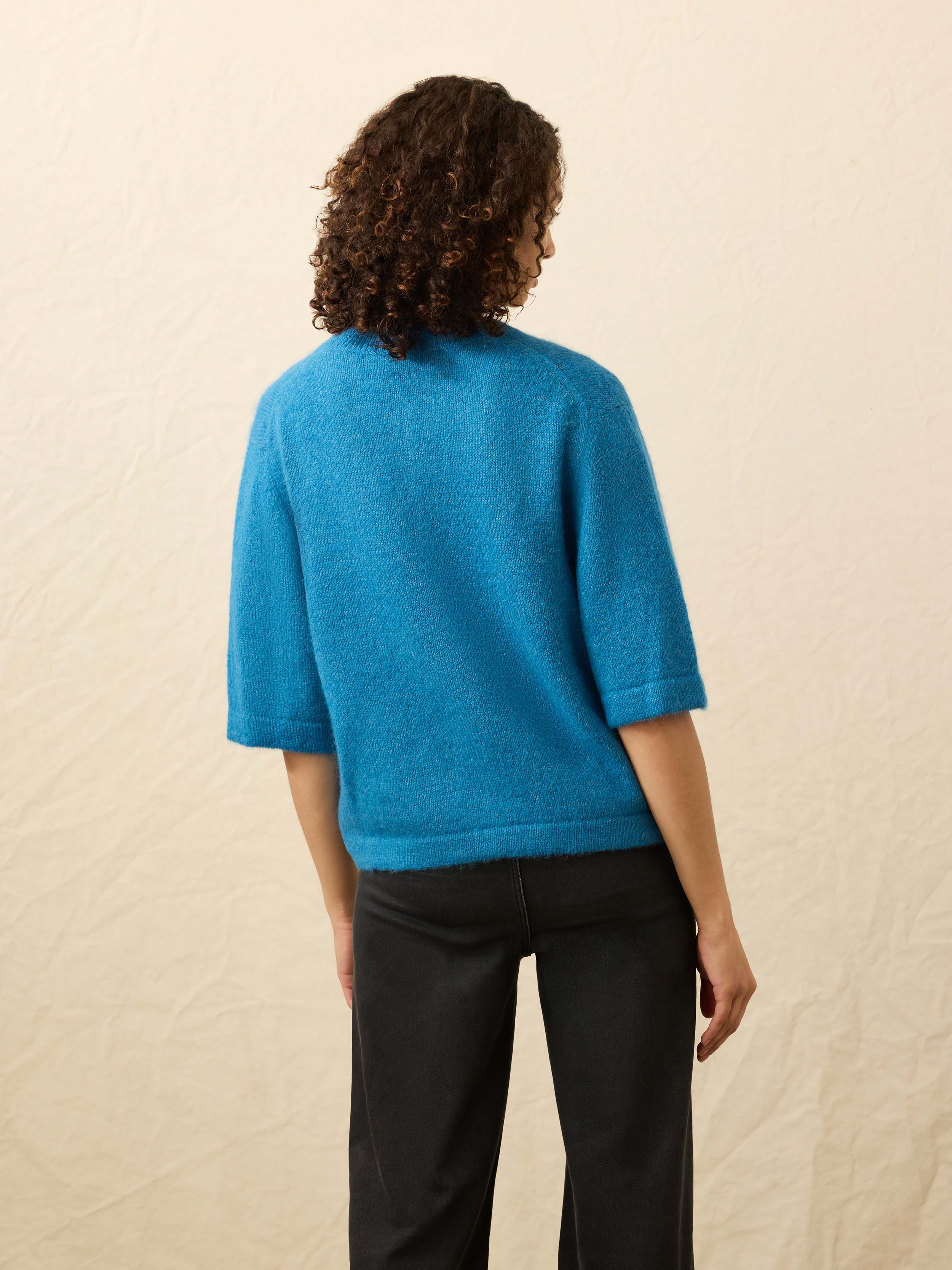 Apres Alpaca Cardigan - Blue Lights