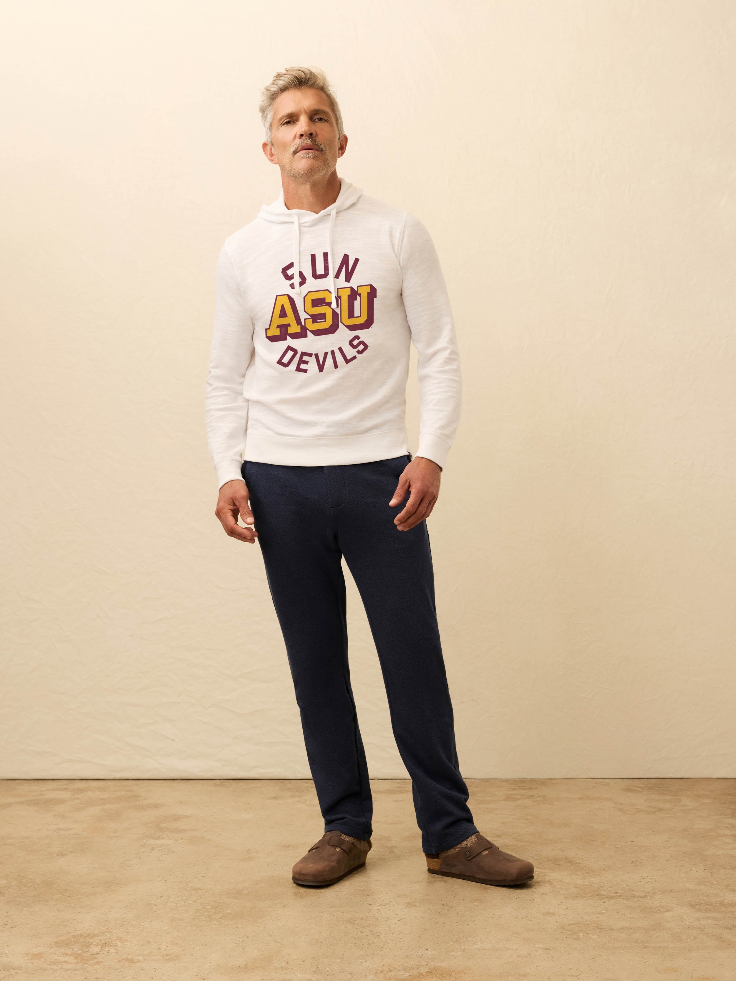 Arizona State University Sunwashed Slub Hoodie - White