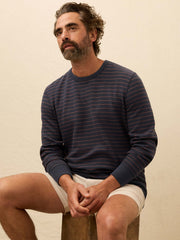 Double Knit Crewneck - Blue Dune Stripe