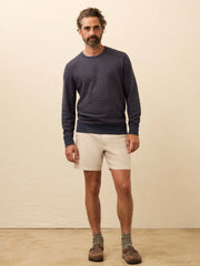 Double Knit Crewneck - Blue Dune Stripe