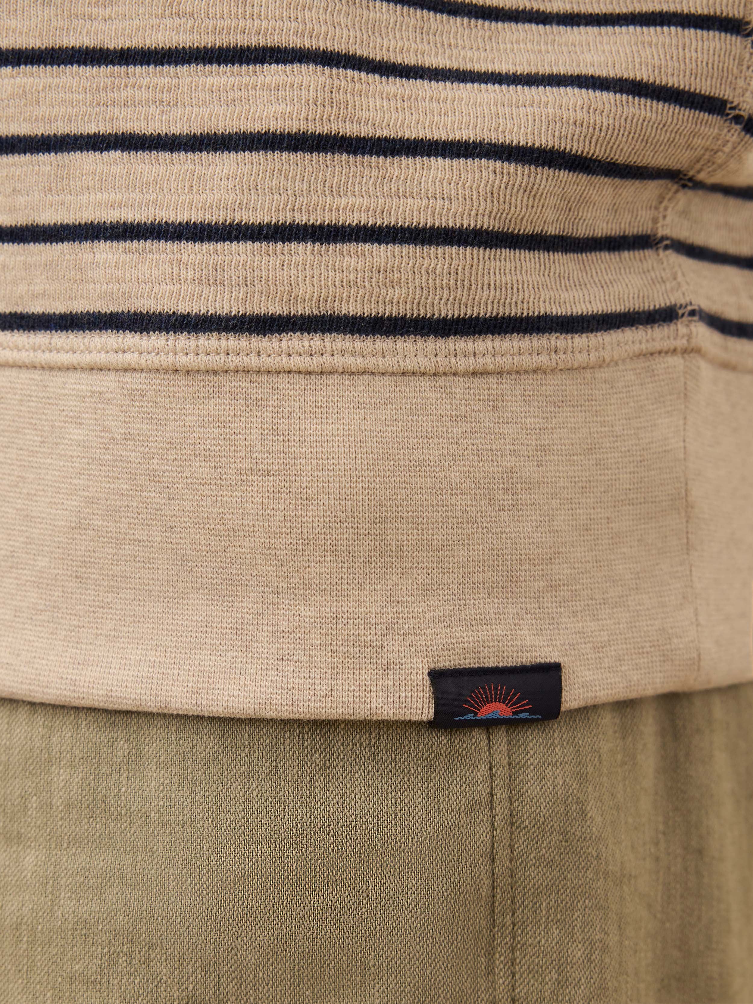 Double Knit Crewneck - Oat Navy Stripe