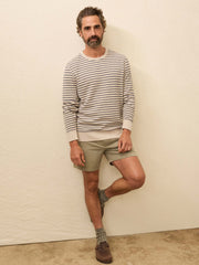 Double Knit Crewneck - Oat Navy Stripe