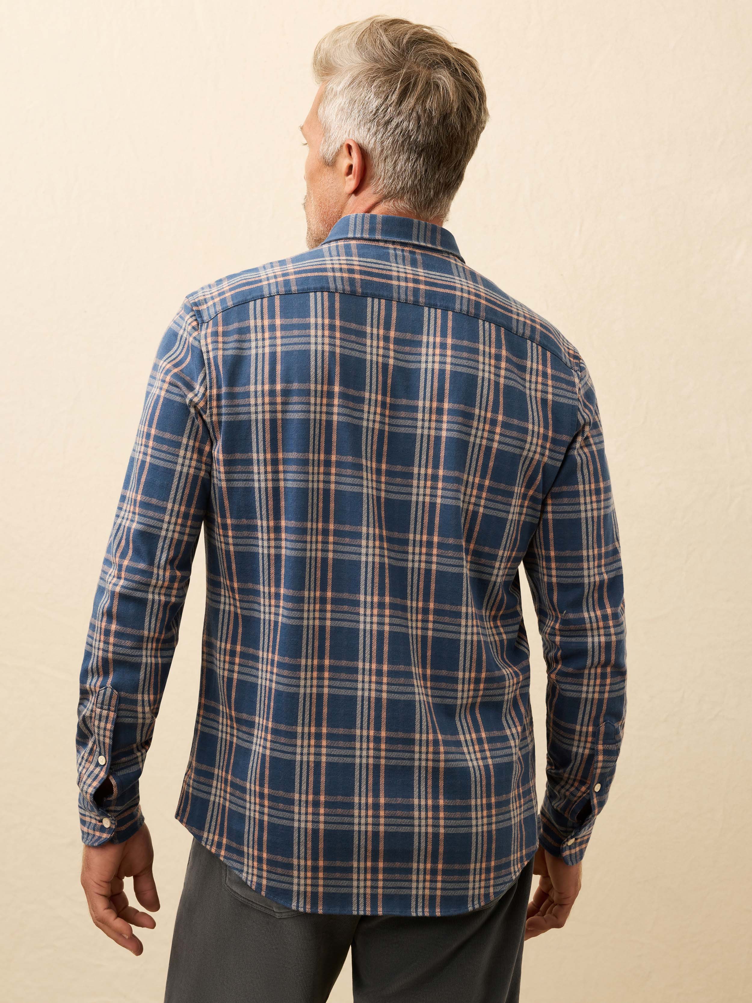 Coastline Knit Shirt - Clay Twilight Plaid