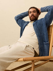 Chunky Indigo Cardigan - Windcliff Indigo Wash