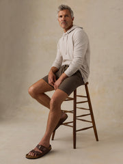 Essential Linen Short (6.5") - Island Brown Stripe