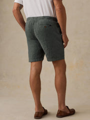 Essential Linen Short (6.5") - Island Spruce Pincheck