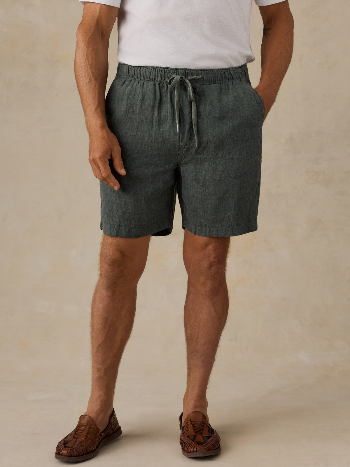 Essential Linen Short (6.5") - Island Spruce Pincheck
