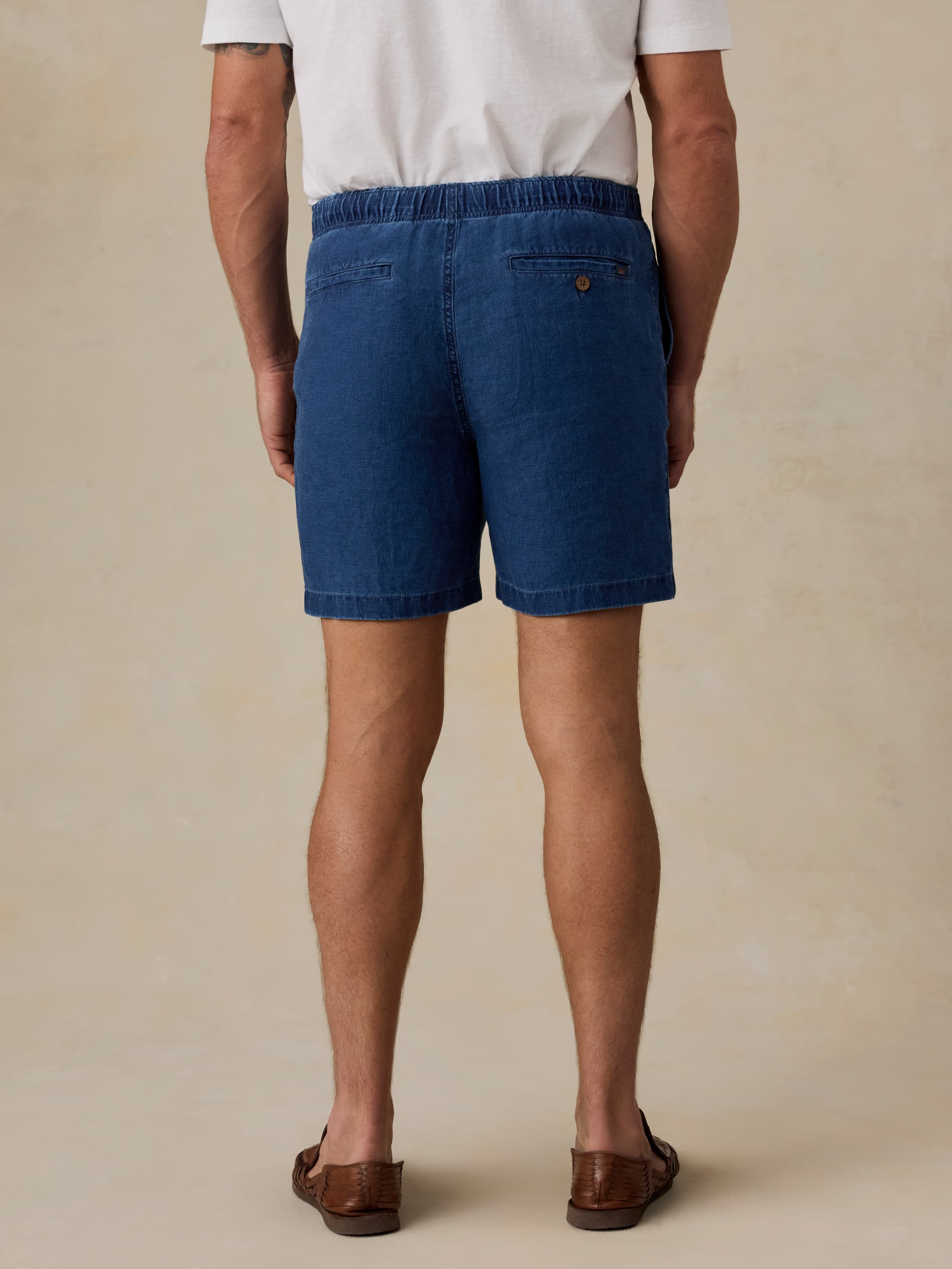 Essential Linen Short (6.5") - Island Indigo Wash