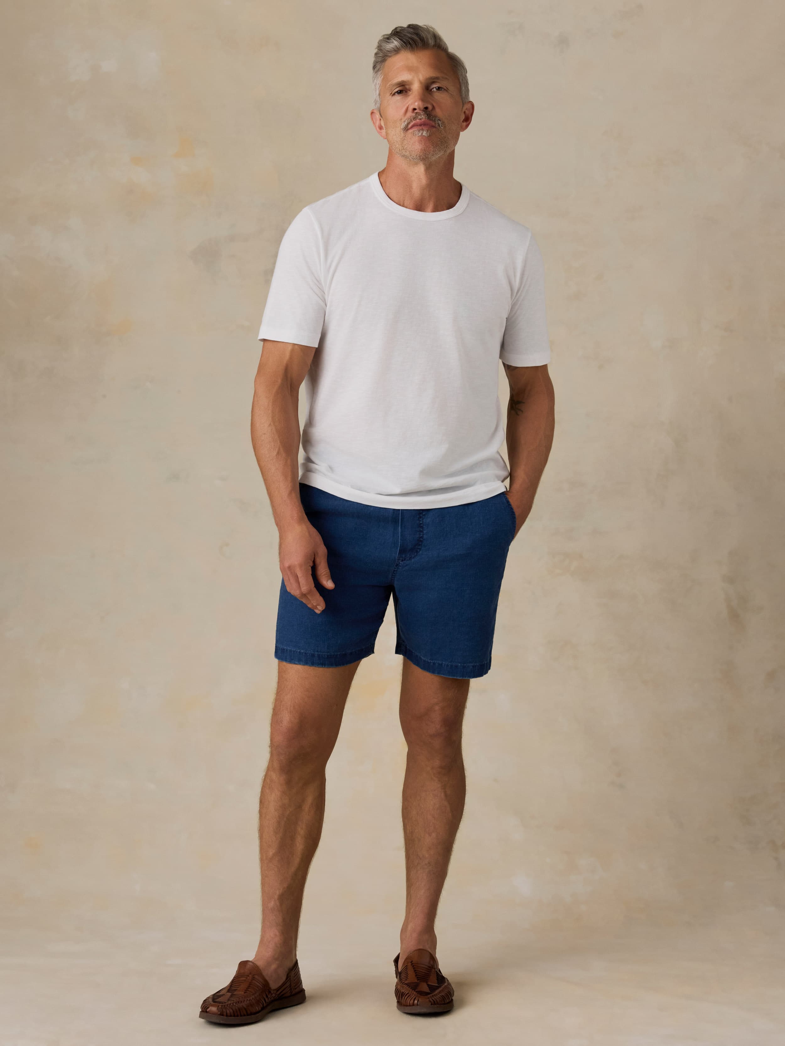 Essential Linen Short (6.5") - Island Indigo Wash