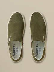 Faherty X Opie Way Slip On Sneaker - Olive