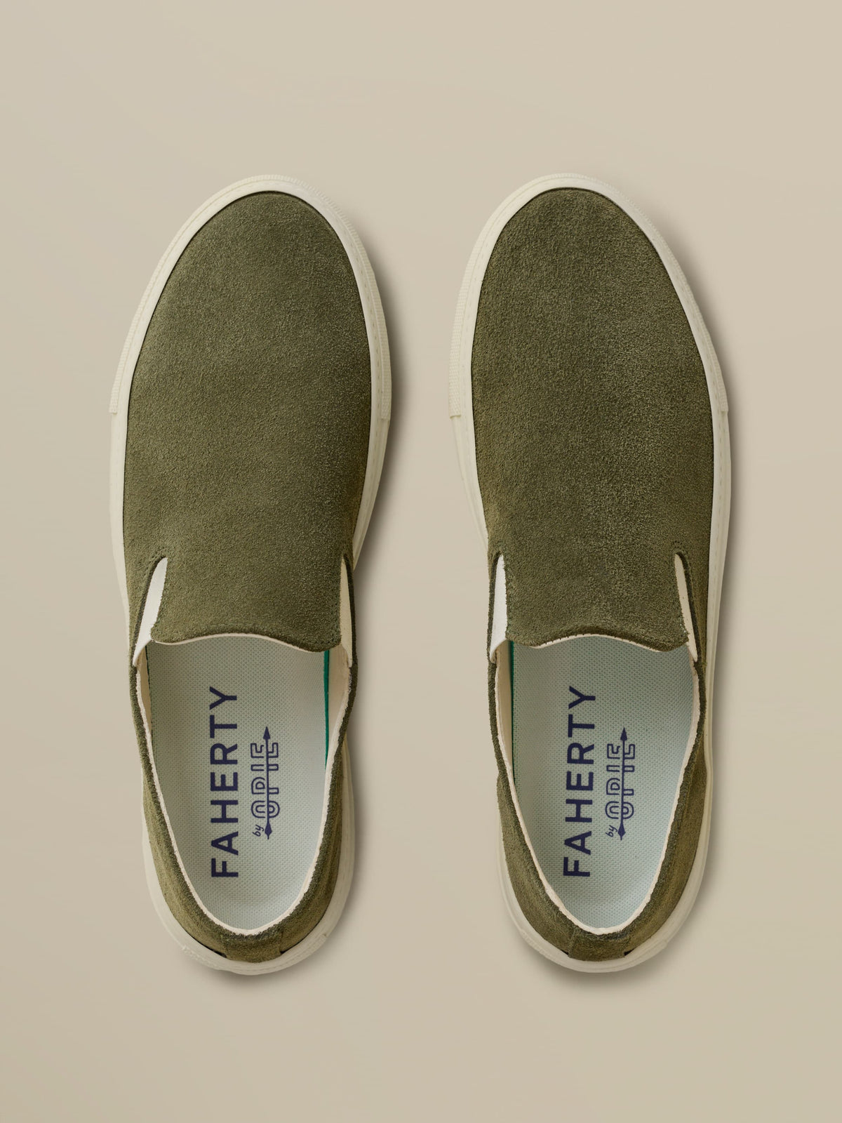 Faherty X Opie Way Slip On Sneaker - Olive