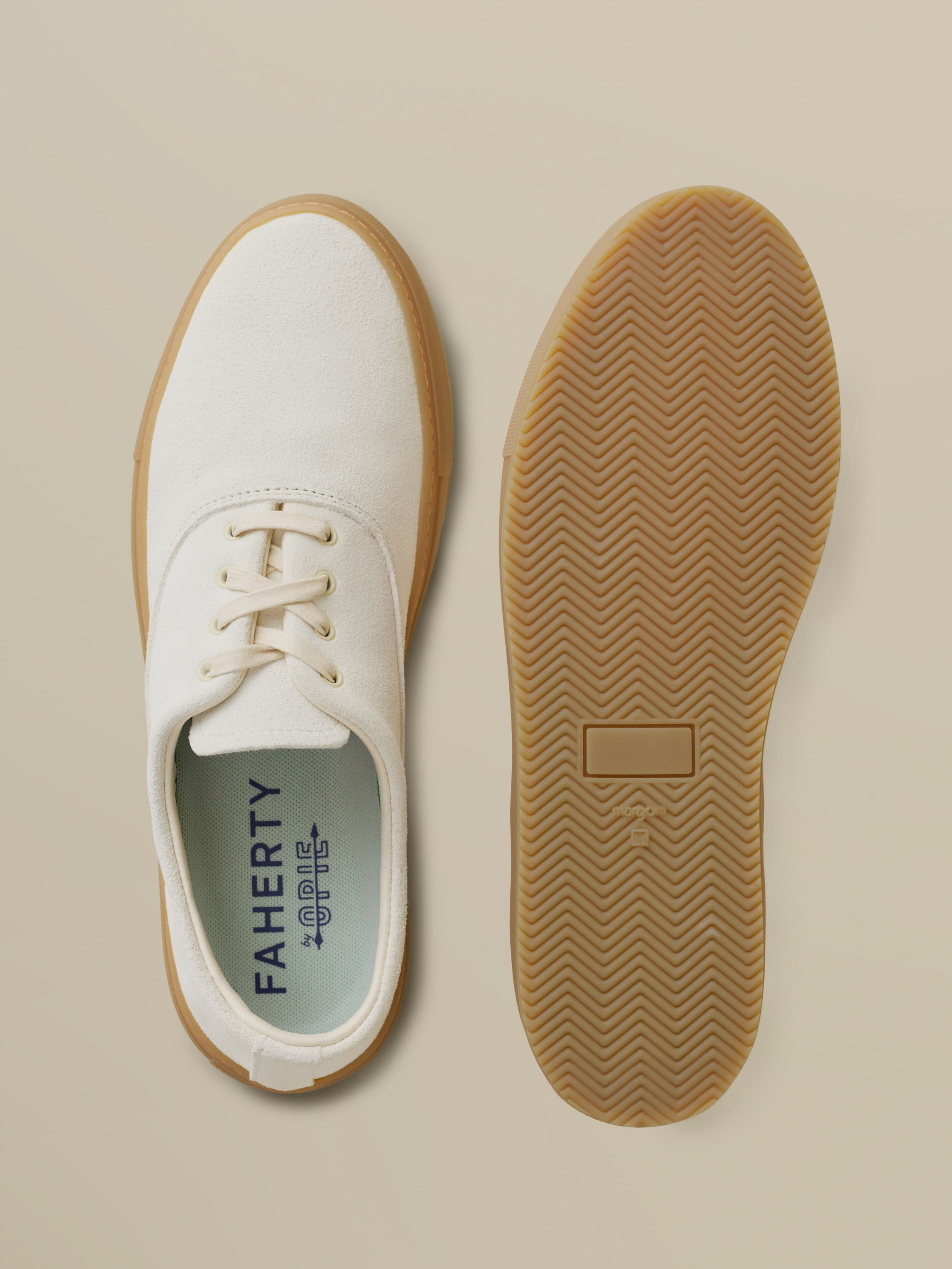 Faherty X Opie Way Deck Sneaker - Off White