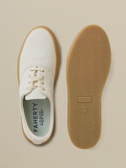 Faherty X Opie Way Deck Sneaker - Off White