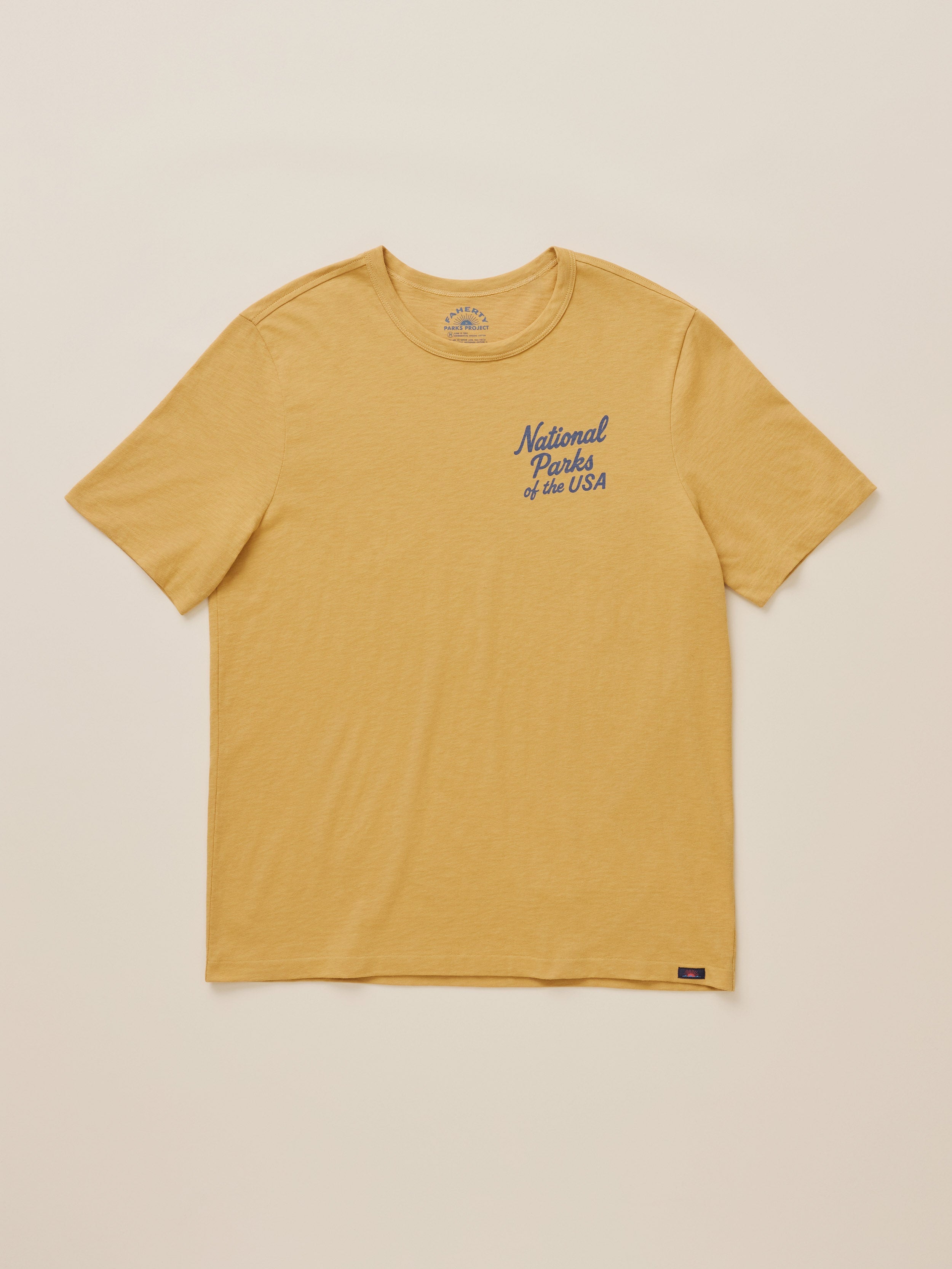 Faherty x Parks Project National Parks Short-Sleeve Sunwashed Regenerative Tee - Sunset Gold