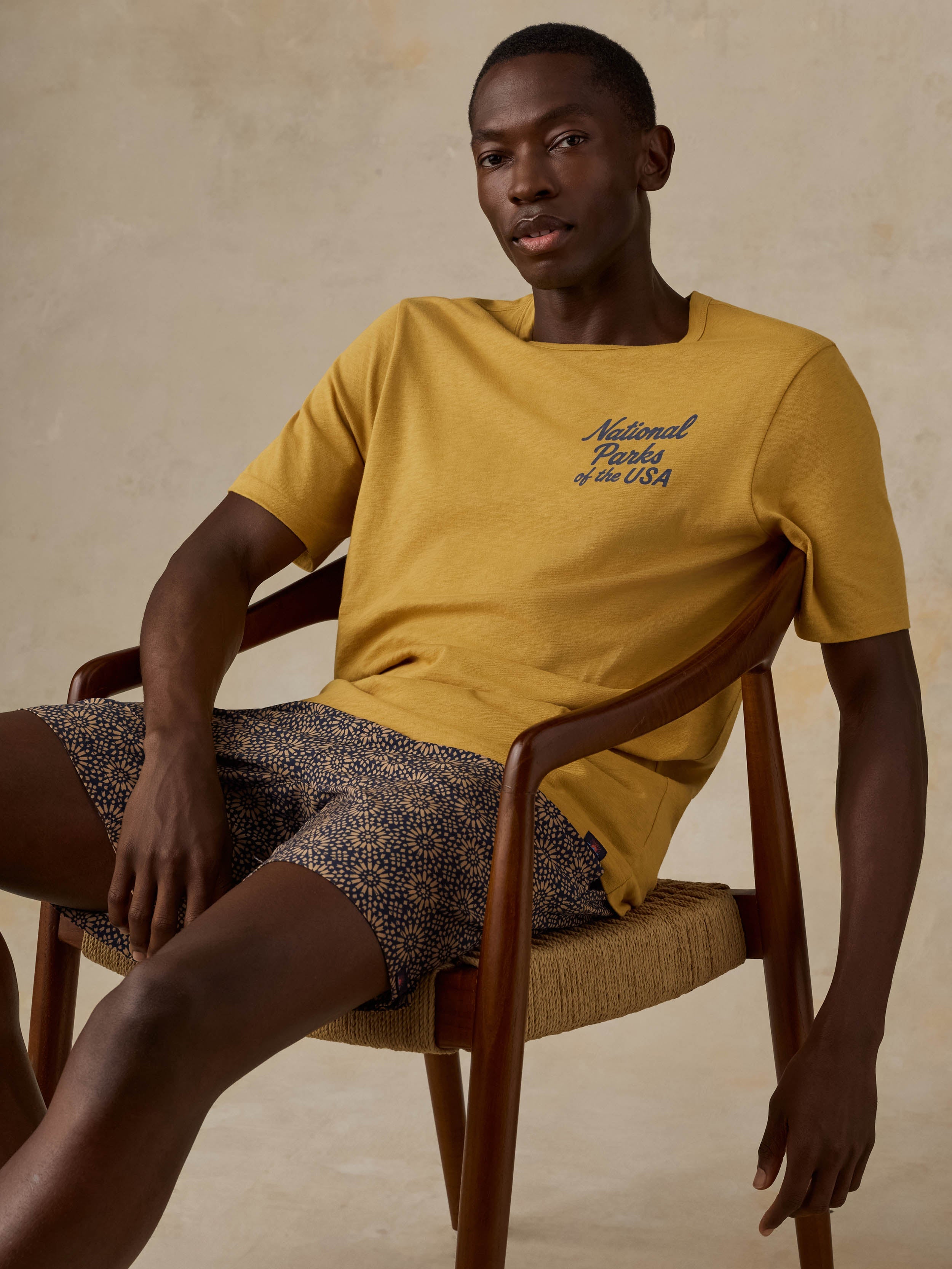 Faherty x Parks Project National Parks Short-Sleeve Sunwashed Regenerative Tee - Sunset Gold
