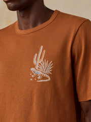 Faherty x Parks Project Chihuahuan Desert Short-Sleeve Sunwashed Regenerative Tee - Copper Red