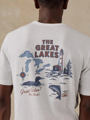 Faherty x Parks Project Great Lakes Short-Sleeve Sunwashed Regenerative Tee - White