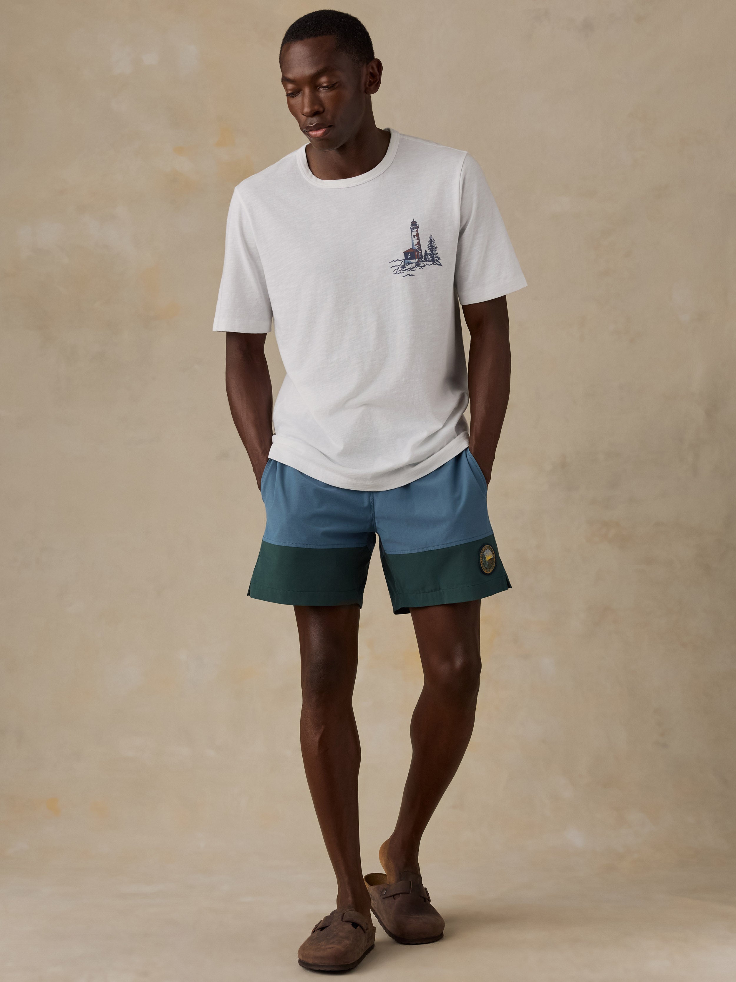 Faherty x Parks Project Great Lakes Short-Sleeve Sunwashed Regenerative Tee - White