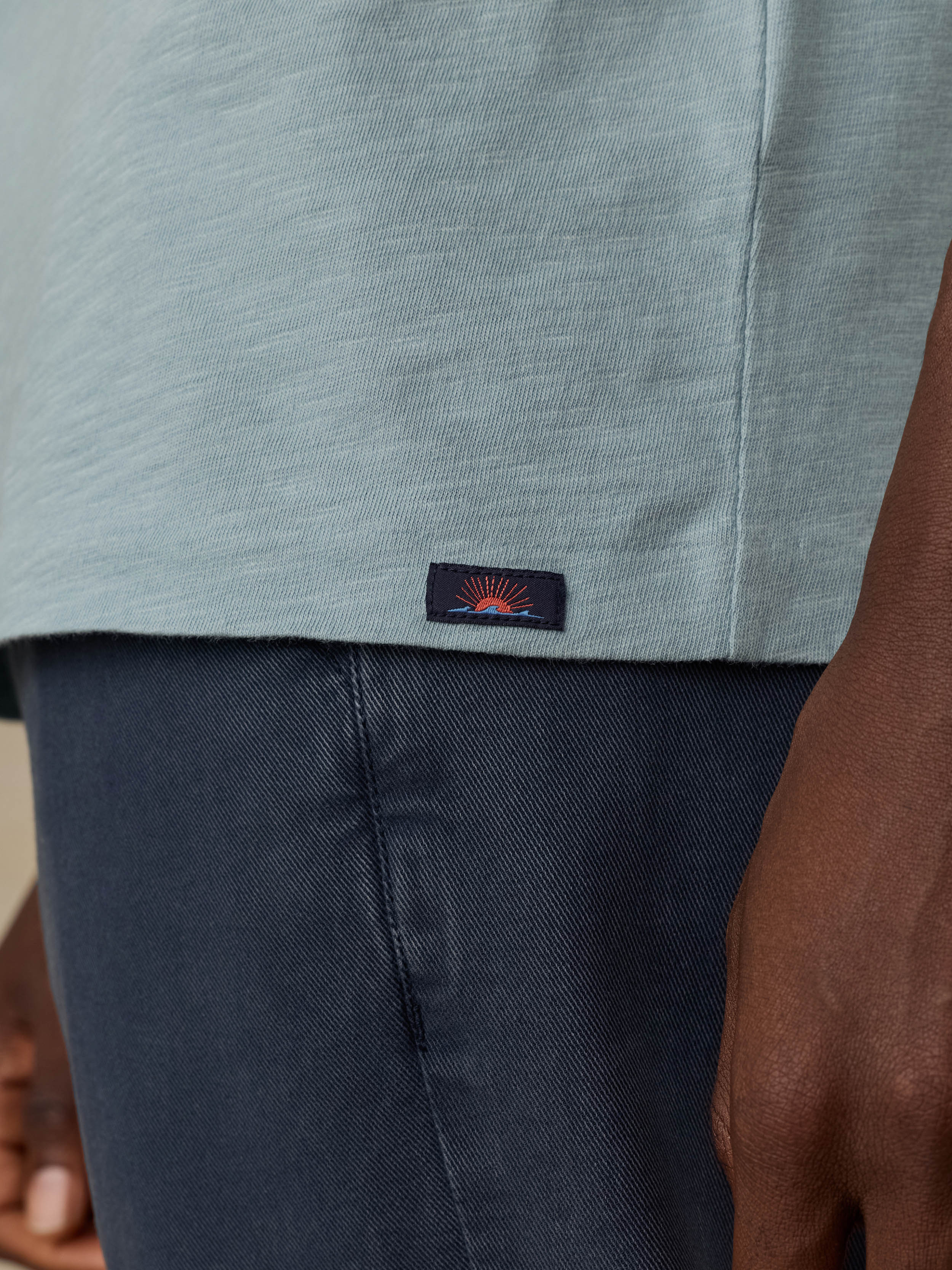 Faherty x Parks Project Channel Islands Short-Sleeve Sunwashed Regenerative Tee - Hull Teal