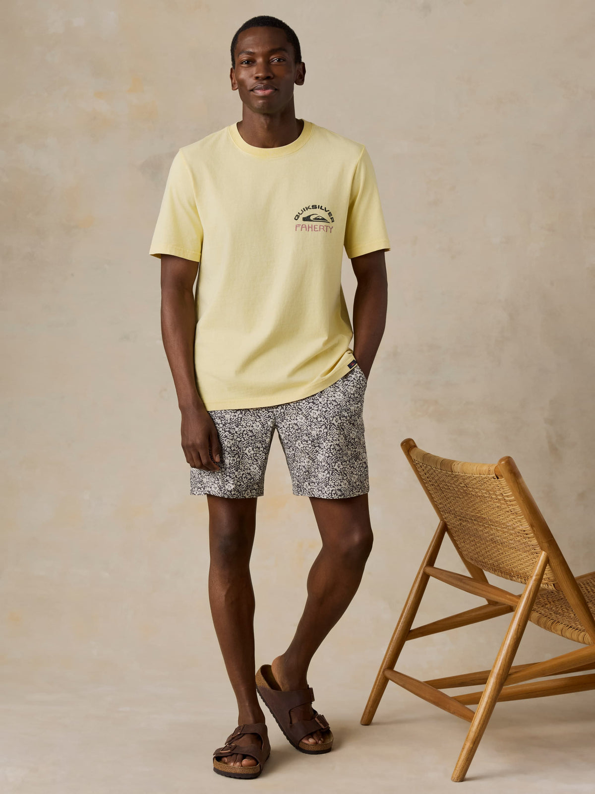 Faherty x Quiksilver Heavy Wash Tee - Bright Sun
