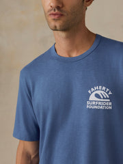 Faherty x Surfrider Sunwashed Regenerative Tee - Blue Horizon