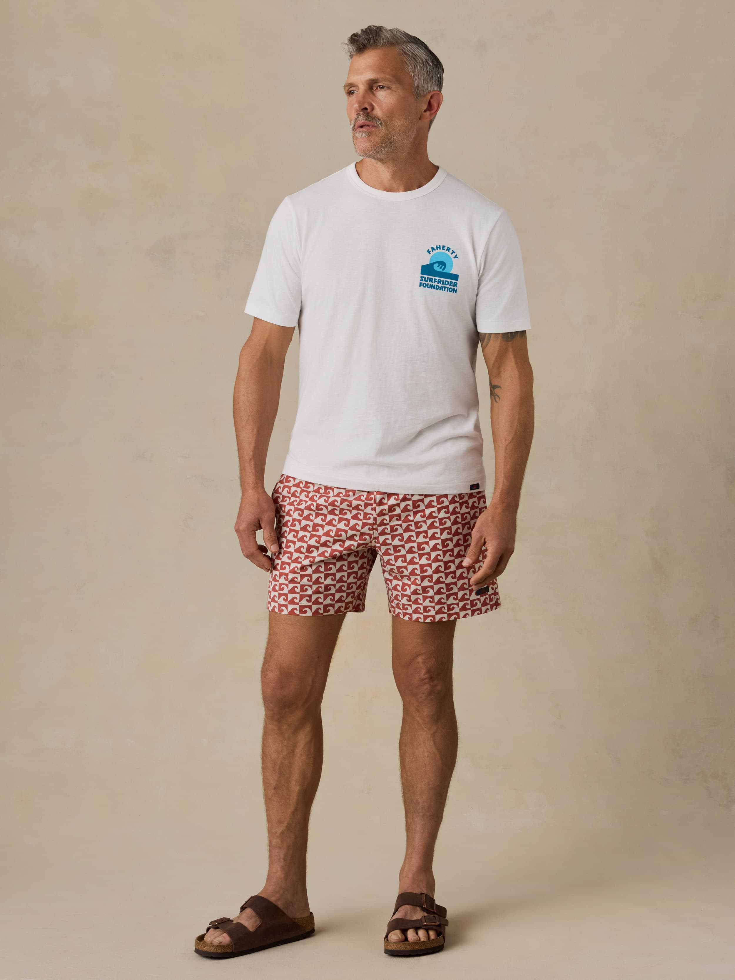 Faherty x Surfrider Sunwashed Regenerative Tee - White
