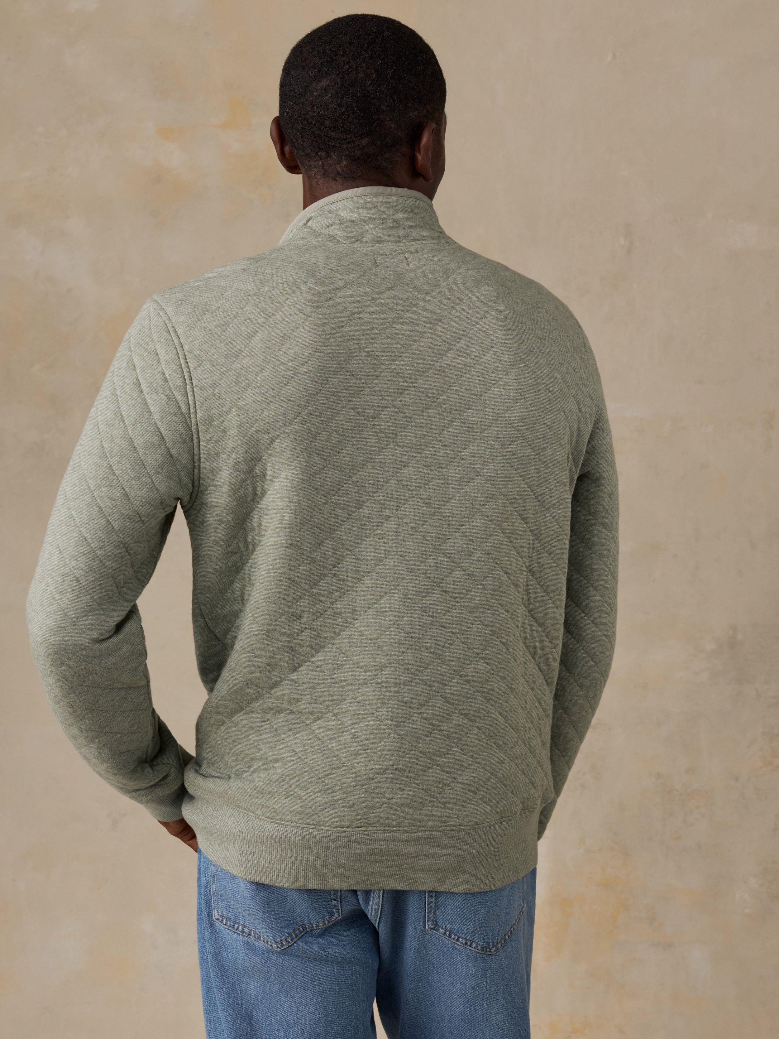 Epic Quilted Fleece Pullover - Pine Rock Heather