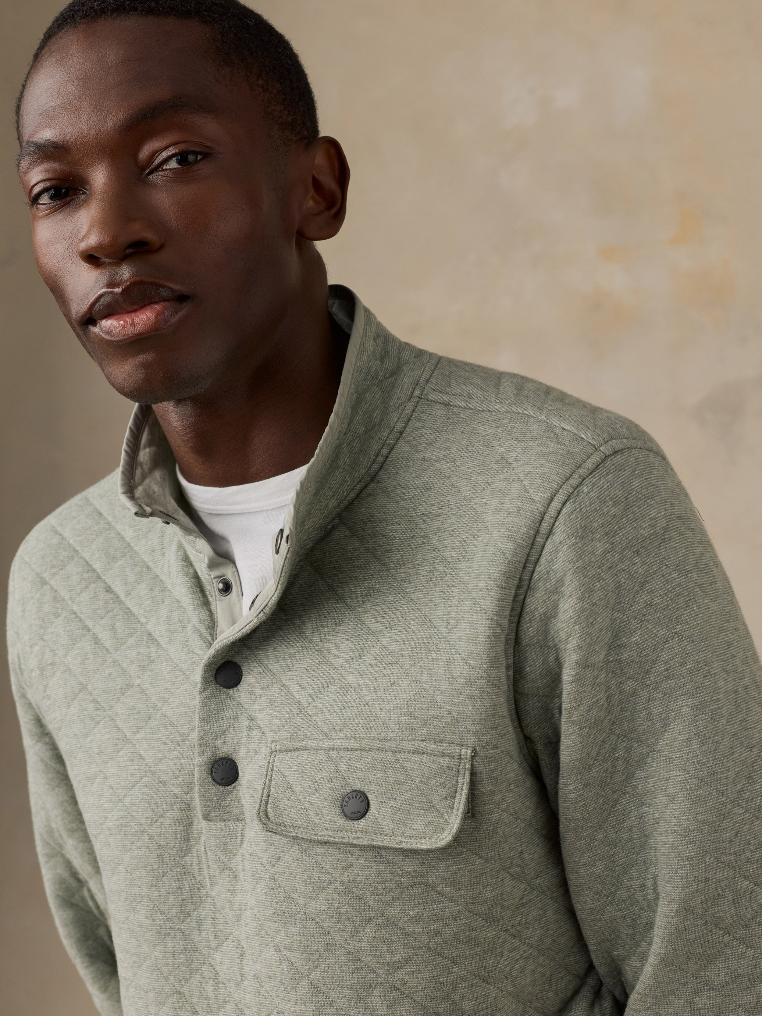 Epic Quilted Fleece Pullover - Pine Rock Heather