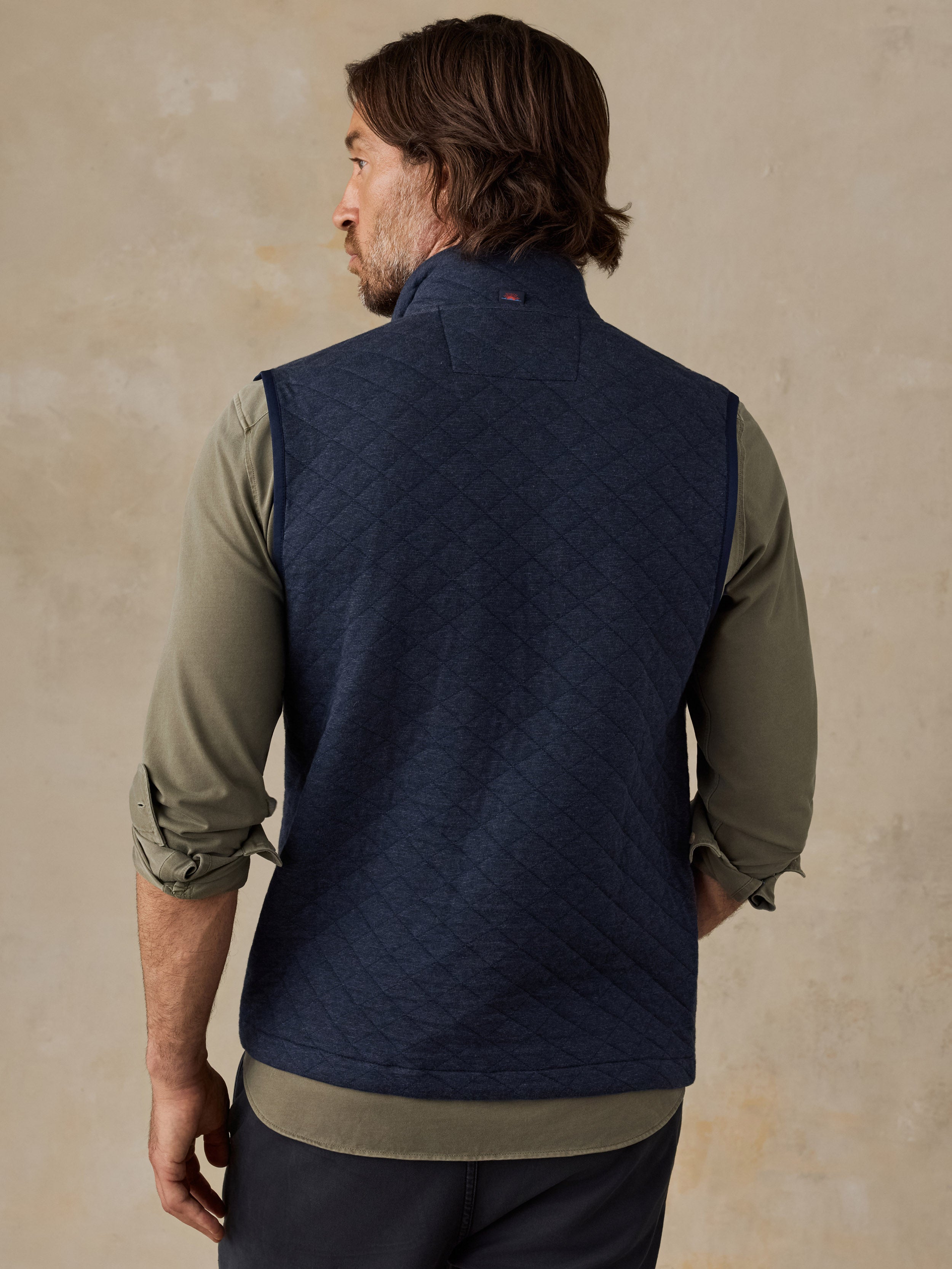 Epic Quilted Fleece Vest - Navy Melange