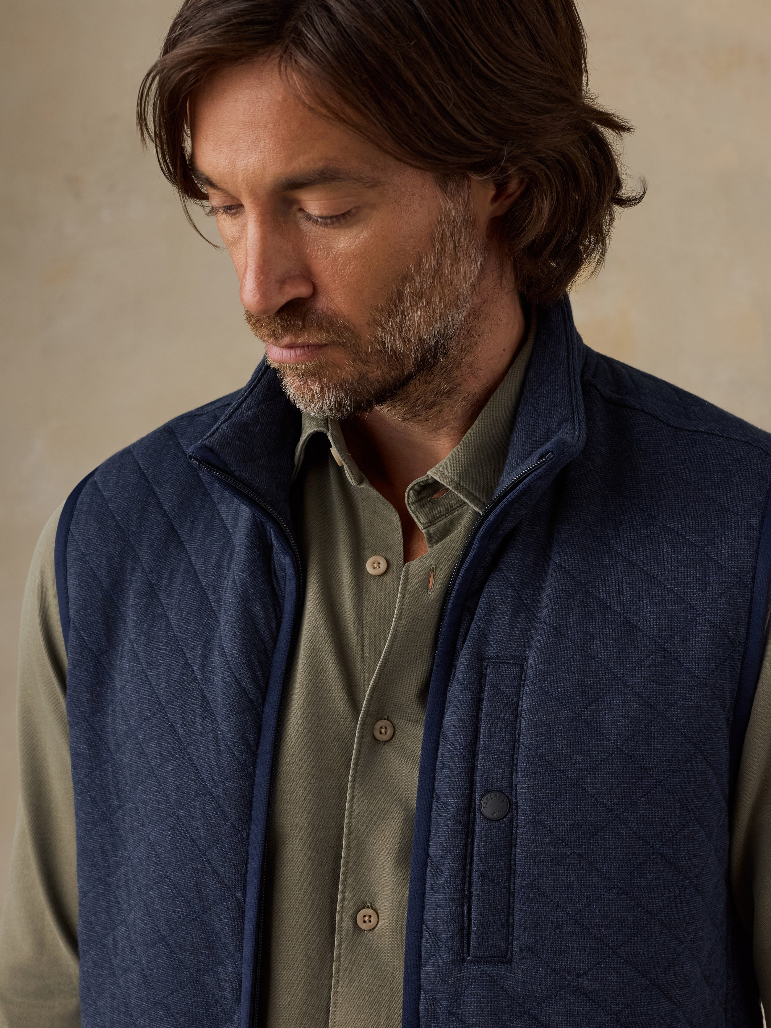 Epic Quilted Fleece Vest - Navy Melange