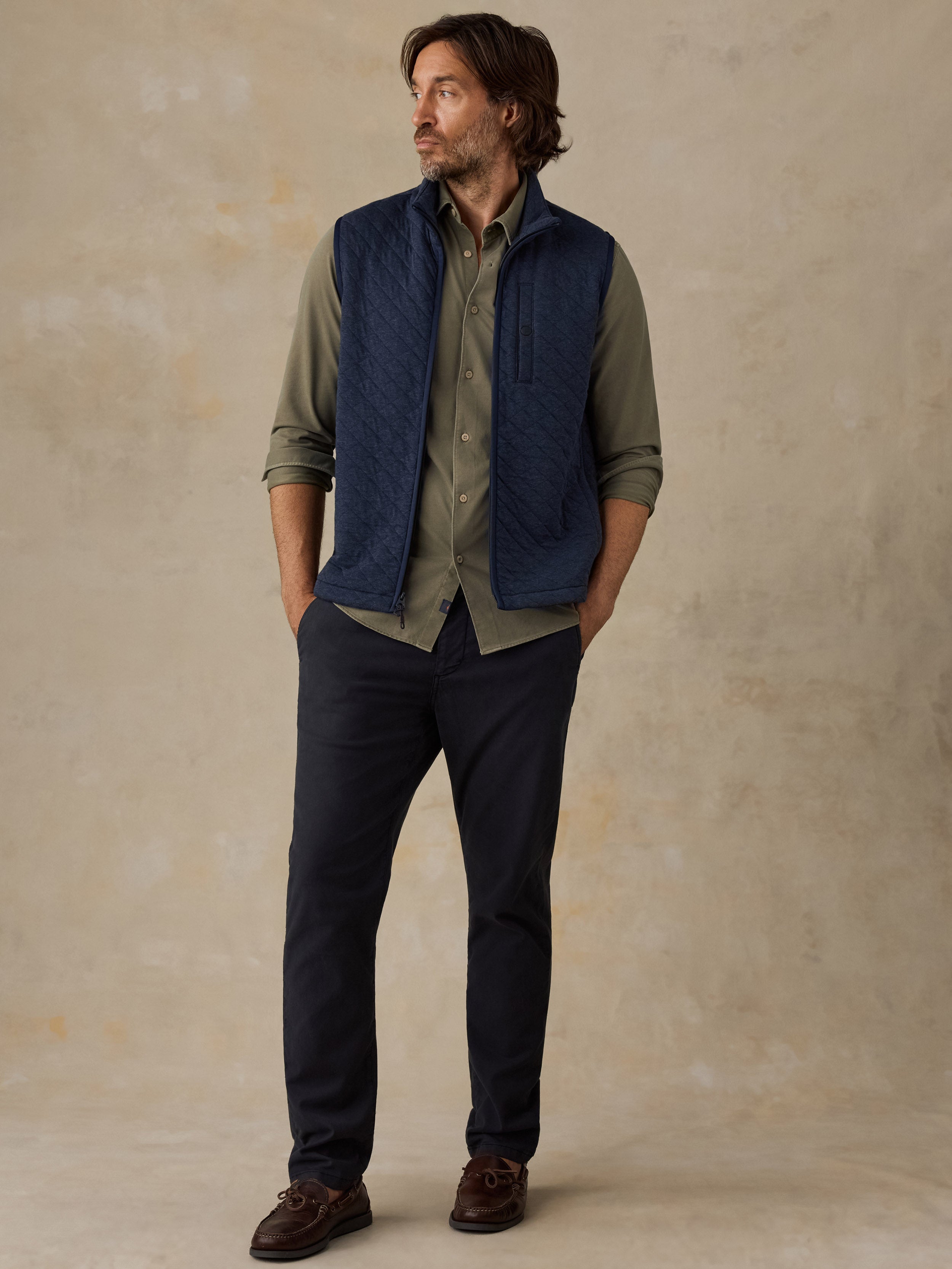 Epic Quilted Fleece Vest - Navy Melange