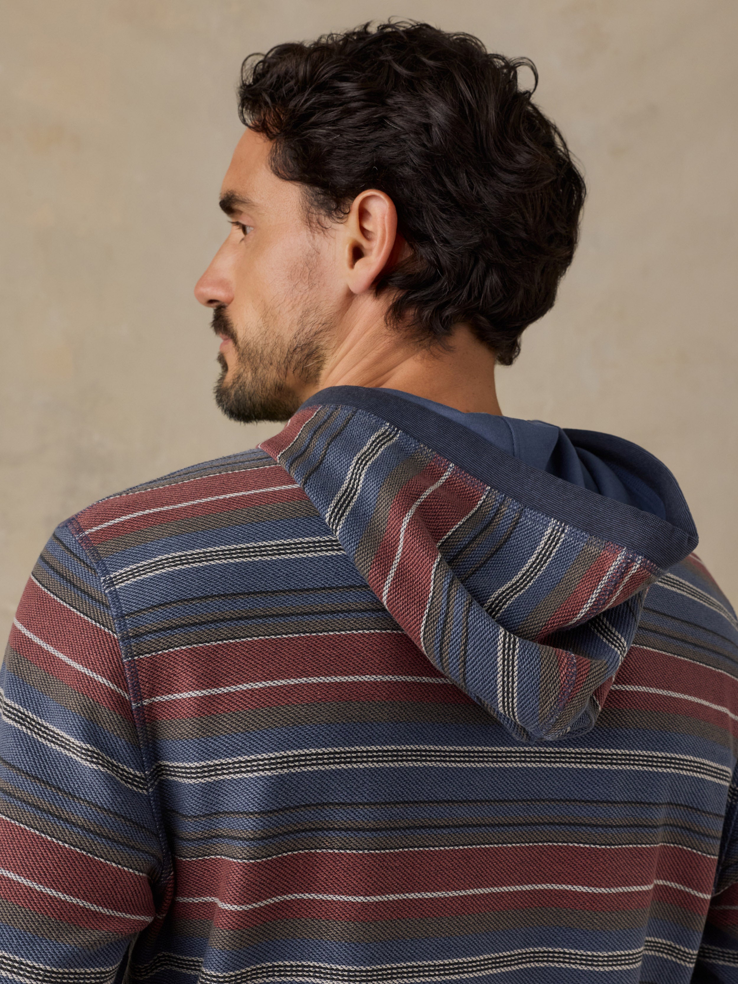 Byron Bay Hoodie - Nighttime Cherry Stripe